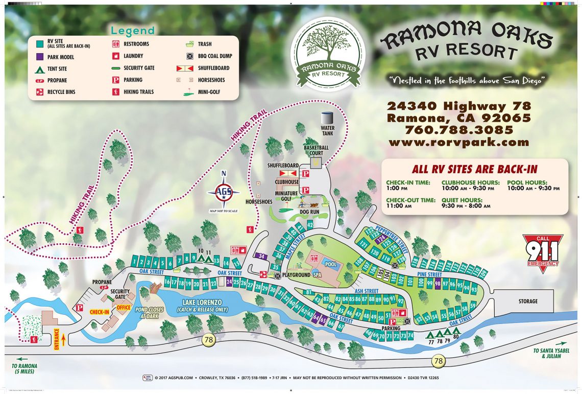 RV Park Camp Map San Diego County Camping